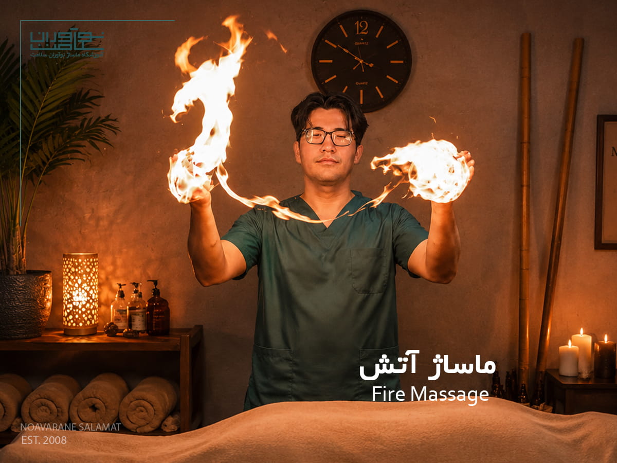 اجرای ماساژ آتش روی تخت